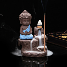 Mini Monk Censer Home Decor Purple Clay Small Buddha Incense Holder Backflow Incense Burner for Home Office Teahouse Ornaments 2024 - buy cheap