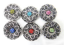 Free shipping hot selling 1.8-2cm alloy flower bud rhinestone 7 color beads DIY button metal charms 2024 - buy cheap