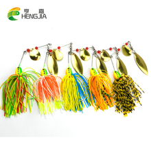 7Pcs Spinnerbait Metal Sequins Lures Silicone Skirt Jig Fishing Lure Wobbler Spinner Beard Tackle 16.3G 2024 - buy cheap