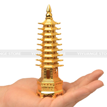 feng shui Metal 3D Model China Wenchang Pagoda Tower Crafts Statue Souvenir Home Decoration metal handicraft 13cm 2024 - buy cheap