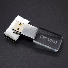 64GB Crystal USB Flash Drive USB 2.0 Memory Stick Metal Pen Drive Gifts Custom Car Logo Pendrive 2024 - buy cheap