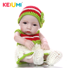 KEIUMI-Muñeca de princesa Reborn de 11 pulgadas para niños, muñeco de bebé de cuerpo completo de vinilo de silicona con conjuntos de ropa de punto, regalo de cumpleaños 2024 - compra barato
