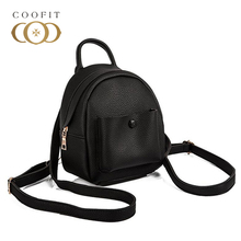 Coofit-Mini mochila de piel para mujer, bolso de hombro, informal, juvenil, monedero, pequeña 2024 - compra barato