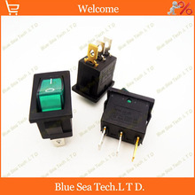 Sample,10 PCS 3 Pin LUMINATED Rocker Switch Green light button switch for Power,car etc.10A/125VAC,6A /250VAC,21*15mm 2024 - buy cheap