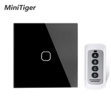 Minitiger-interruptor remoto de 1 entrada y 1 vía, estándar de la UE/Reino Unido, CA 170 ~ 240V, Interruptor táctil remoto de luz de pared con Mini mando a distancia 2024 - compra barato