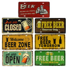 Hohappyme-letrero de cerveza para decoración de pared, placa de Metal Vintage para decoración del hogar, artesanal, Pub, Bar, 15x30 cm 2024 - compra barato