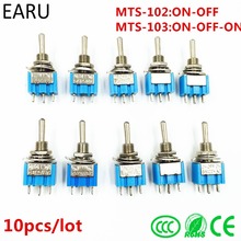 10Pcs DIY Toggle Switch ON-OFF-ON / ON-OFF 3Pin 3 Position Latching MTS-103 MTS-102 AC 125V/6A 250V/3A Power Button Switch Car 2024 - buy cheap