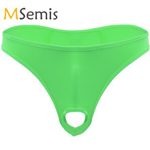 Mens Lingerie Underwear Micro Thong Bikini Briefs Shorts with Penis Hole Panties Strechy Mesh Jockstrap Under Wear 2024 - buy cheap