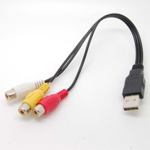 10 шт. USB папа 3 RCA 3rca RGB Женский видео конвертер кабель HD TV 2024 - купить недорого