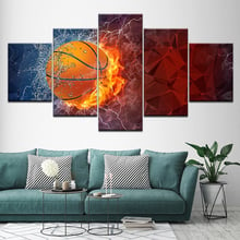 Modern 5 Pieces Abstract Art Basketball Sport Printed Canvas Painting Living Room Wall Art Pictures Frame  Artwork Free Shipping 2024 - buy cheap