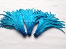 Free shipping 200pcs/lot Turquoise Loose Rooster Tail Feathers 14-16inches/35-40cm Chicken tail feather For Dress/Hats Trims 2024 - buy cheap