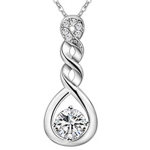 Fashion Silver color pendant necklace with AAA zircon beautiful wedding gift jewelry for women good quality 2024 - buy cheap