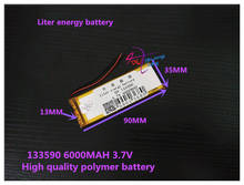 3.7V 6000mAH 133590 Polymer lithium ion / Li-ion battery for tablet pc,mp3,mp4,POWER BANK;DVR 2024 - buy cheap