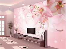 Flower lily flowers Custom photo wallpaper art wallpaper restaurant retro sofa backdrop 3d wallpaper 3d mural wall paper home de 2024 - buy cheap