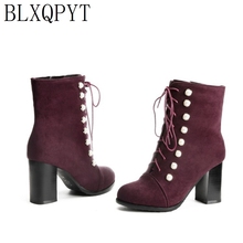 BLXQPYT-Botines de tacón alto para mujer, botas de 8cm a la moda, zapatos de fiesta y boda, talla grande 34-48, 08-19 2024 - compra barato