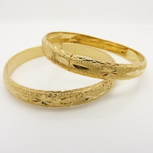 2pcs Classic Carved Bangle  yellow Gold Filled Womens Hinged Bangle Dia 6cm 2024 - buy cheap
