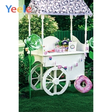 Yeele carrinho de sorvete e sobremesa, pôster de parede para cenário fotográfico de bebês, crianças, cenário de fotografia para estúdio de fotos 2024 - compre barato