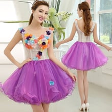 Free shipping short light purple short sweat lady girl women princess wedding bridal party dress gown 2024 - buy cheap