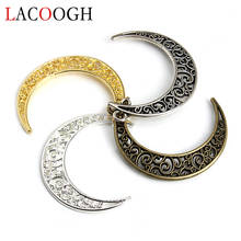 Lacoogh Fashion 10pcs/lot Gold Silver Color Moon Charms Pendants Zinc Alloy Pendants for DIY Necklaces Making Jewelry Findings 2024 - buy cheap