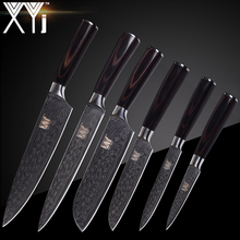 Xyj alta qualidade 6 pçs conjuntos de facas de cozinha conjunto aço inoxidável aparamento utilitário santoku chef faca cozinha ferramentas de corte 2024 - compre barato