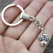 Keyring I Love Soccer Keychain 20x16mm 2 Colors Antique Bronze Silver Color Plated I Love Soccer Key Chain Partys For Women 2024 - buy cheap