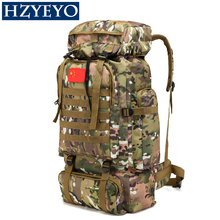 Hzyeyo mochila militar 70l, bolsa para escalada, resistente à água, para viagem, caminhada, acampamento, de espaço 2024 - compre barato