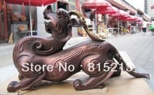 Estatua de bestia de cobre, Chino real, rojo, bronce, el mal de Fu, perro, León, Brave troops, bi00169 2024 - compra barato