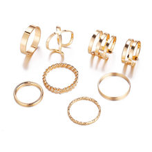 2019 New Fashion Round Gold Sliver Rings Set For Women Vintage Twist Finger Ring Knuckle Female Jewelry Gifts 2024 - buy cheap