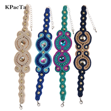 KPACTA Ethnic Style Leather Bracelet Fashion Jewelry Women Soutache Crystal decoration Handmade 2019 New Charm Bracelets Gifts 2024 - buy cheap