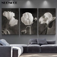 NUOMEGE Beautiful Flowers Posters and Prints Black and White Wall Art Canvas Painting Picture Nordic Poster Home Decor 2024 - buy cheap