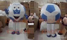 Hot sale Foam Adult New Blue Soccer Ball Mascot Costume Football Foot-ball Fancy Dress Cartoon Outfits 2024 - buy cheap
