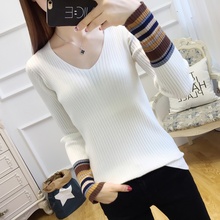  Autumn Winter Sweaters Women Fashion Warm Pullover Women Knitted Sweater Female V-Neck Long Sleeve Loose Sweater Knitted 2024 - buy cheap