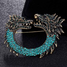 Zlxgirl Free shipping statement Cool Dragon animal brooches of men jewelry fashion box and bags jewelry women scarf pins bijoux 2024 - buy cheap