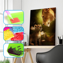 Needlework 5D DIY Diamond Painting Cross Stitch Lion Mother Child Love Diamond Embroidery Full Square Drill Animal Picture 2024 - buy cheap