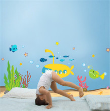 Cartoon Underwater World Ocean Sea Fish Bubble Wall Stickers For Kids Rooms Window Bathroom bedroom Wall Decals poster mural 2024 - buy cheap