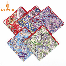 2018 Brand New Men's Fashion Cotton Paisley Print Pocket Squares For Men Handkerchief Wedding Vintage Hanky Suits Pocket Hankies 2024 - buy cheap