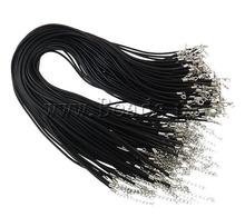 Wholesale 100pcs/lot Fashion Necklace Cord With Lobster Clasp Black 2mm Waxen Cord Necklace 17.5Inch Accessories For Jewelry DIY 2024 - buy cheap