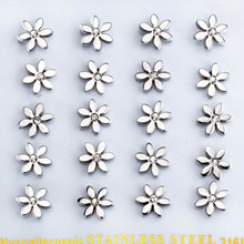 LUXUKISSKIDS 10pairs/lot Classic flower stainless steel stud Earrings CZ Earings For Women Fashion Jewelry pendientes brincos 2024 - buy cheap