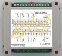 Coleta de temperatura de 8 vias, módulo pt100, suporte modbus-rtu kingview. 2024 - compre barato