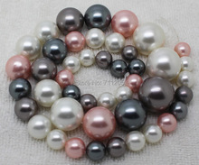 8-16mm Beautiful Shell pearl Gradually Round loose beads 18" 3# ,Min. Order is $10,we provide mixed wholesale for all items ! 2024 - buy cheap
