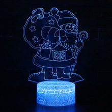 Lovely Santa Claus theme 3D Lamp LED night light 7 Color Change Touch Mood Lamp Christmas present Dropshippping 2024 - buy cheap