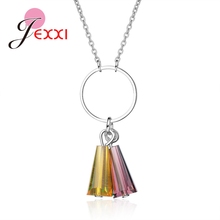 Popular Fashion Bohemian Crystal Column Tassel Bar Necklace 925 Sterling Silver Pendant Ladies Party Beach holiday Bijoux 2024 - buy cheap