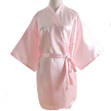 Pink Bridesmaid Bride Wedding Robe Dressing Gown Satin Kimono Bathrobe Nightgown Plus Size Sexy Sleepwear Solid Color Nightwear 2024 - buy cheap