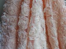 Розовая кружевная ткань, Роскошные 3D цветы, свадебная шифоновая ткань, кружевная ткань с розами, ткань для двора 2024 - купить недорого