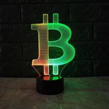 Bitcoin 3d Visual Night Light New Style Novelty Usb Led 3d Lights Fixtures Power Bank Kids Lamp 2024 - buy cheap