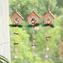 Muñeco colgante de casa de madera para Navidad, adornos colgantes de árbol, decoración de Navidad para el hogar 2024 - compra barato