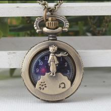 Reloj de bolsillo Vintage de bronce con diseño de estrella, príncipe, estudiantes, niños, collar árabe matemático 2024 - compra barato