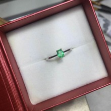 Anillo de esmeralda de diseño simple, anillo de esmeralda de plata 925 sólida de 4mm x 5mm, joyería de Esmeralda natural regalo romántico para el día de San Valentín 2024 - compra barato