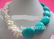 Collar de perlas barrocas blancas, joyería auténtica 2024 - compra barato