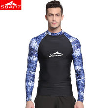 SBART быстросохнущая Мужская футболка для серфинга с длинным рукавом, пляжный купальник с защитой от ультрафиолета, костюм для подводного плавания, рубашка для серфинга 2024 - купить недорого